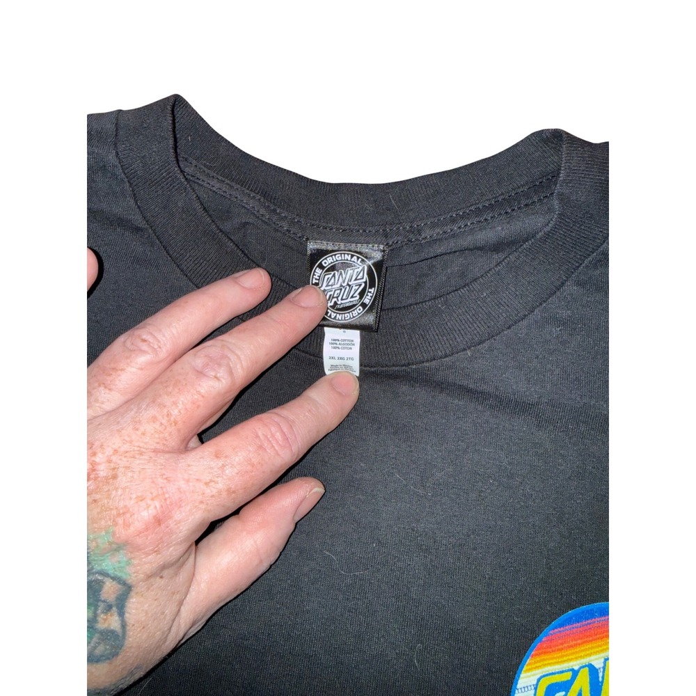Santa Cruz Skateboards Mens Long Sleeve Dot Logo Graphic T-Shirt Black 2XL - Picture 3 of 3